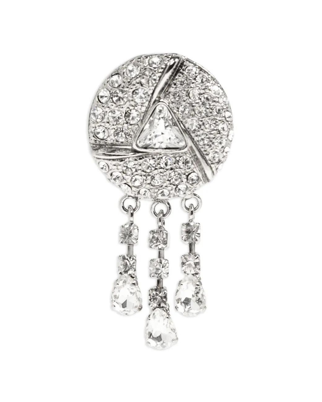Alessandra Rich Metallic Stone Embellished Drop Earrings