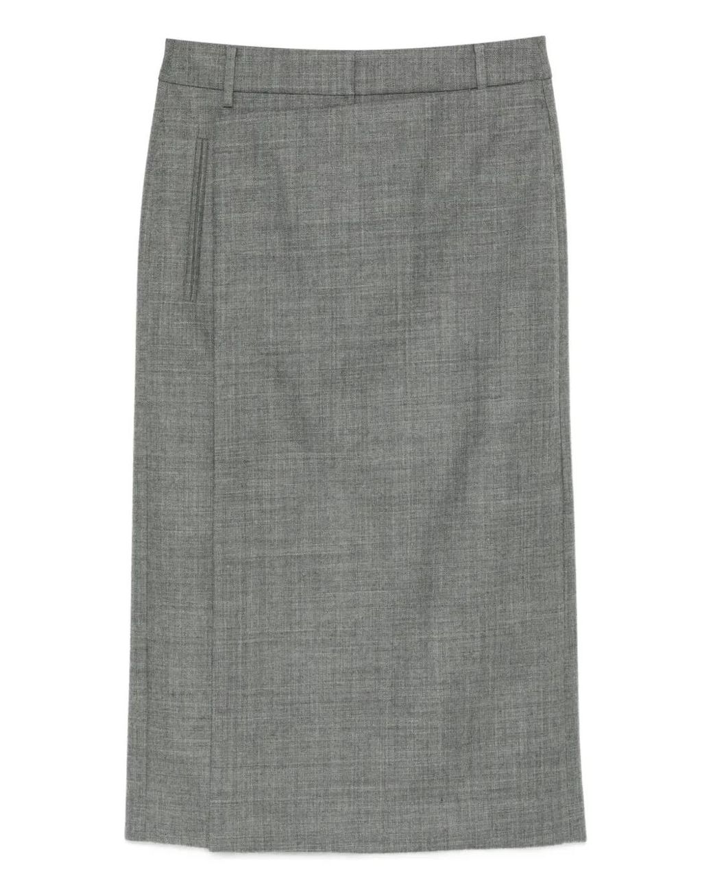 Tibi Midi-Rok Met Split in het Gray