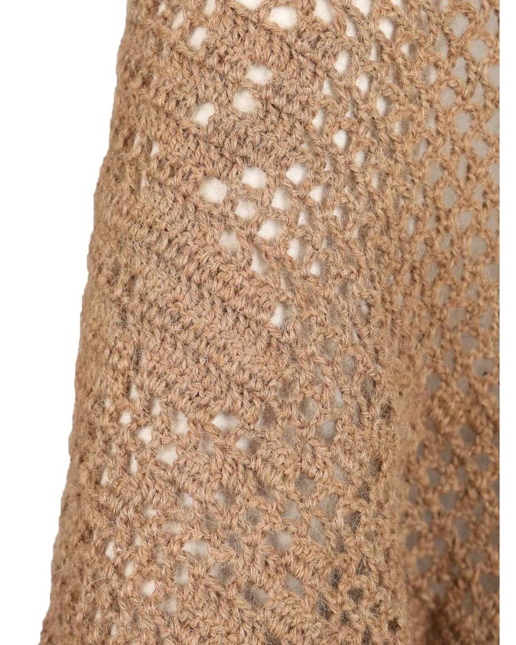 Chiara Is Brown Peonia Fringe-Trimmed Shawl