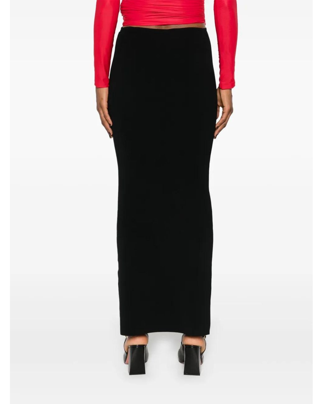 Christopher Esber Black Wave Maxi Skirt