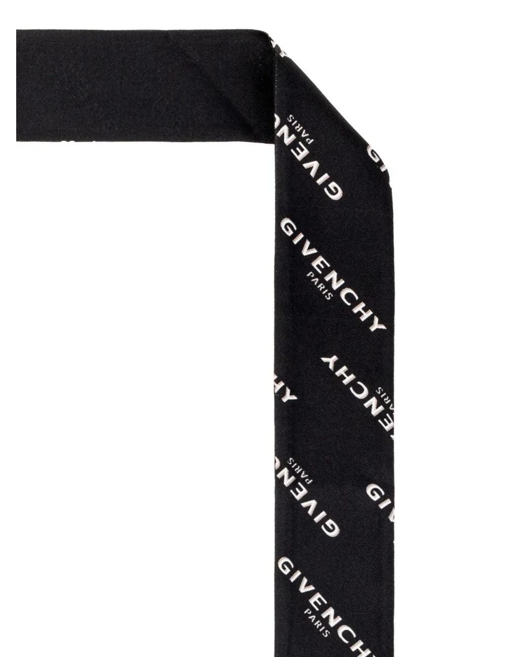 Givenchy Black Logo-Pattern Silk Scarf