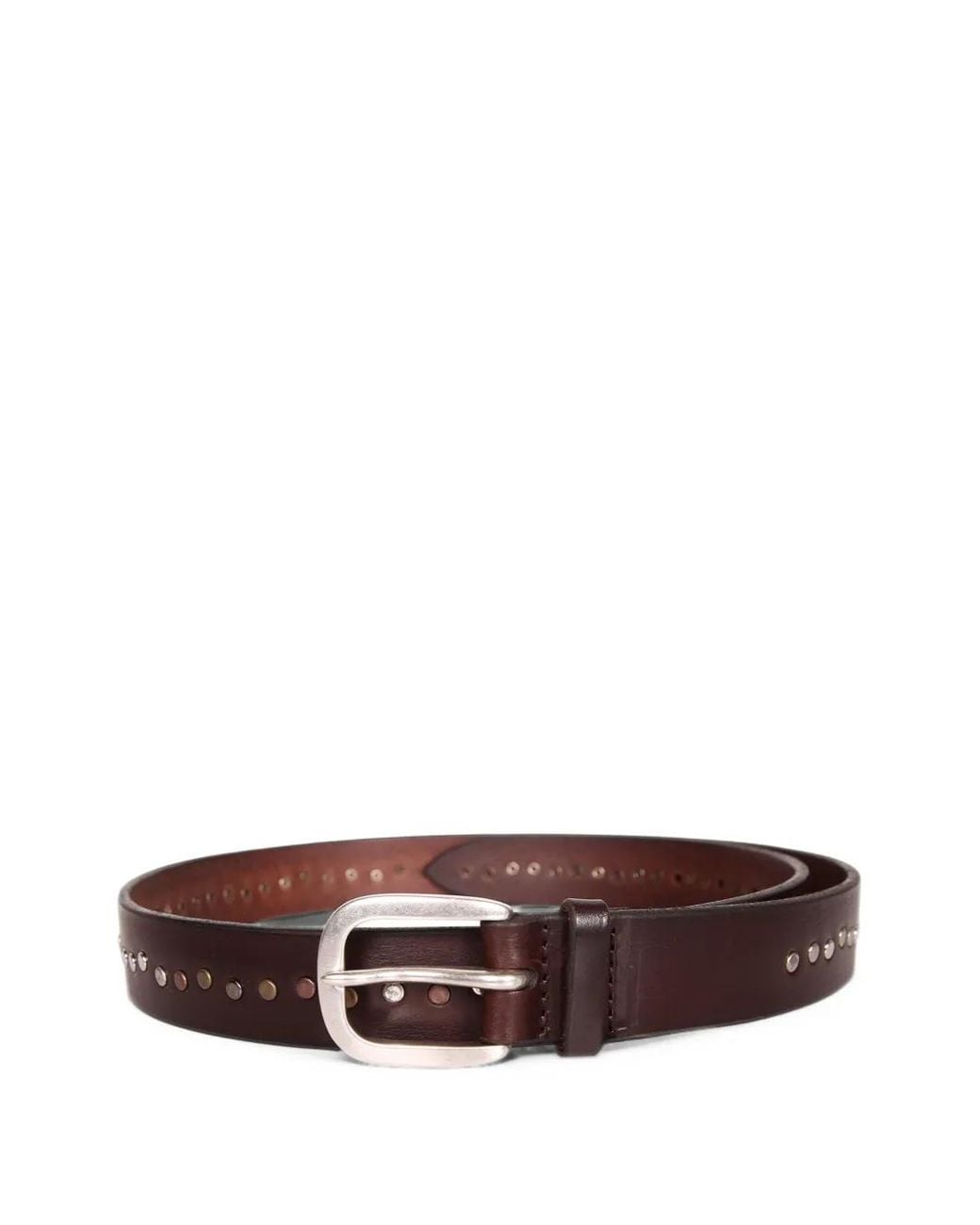 Orciani Brown Studded Leather Belt for men