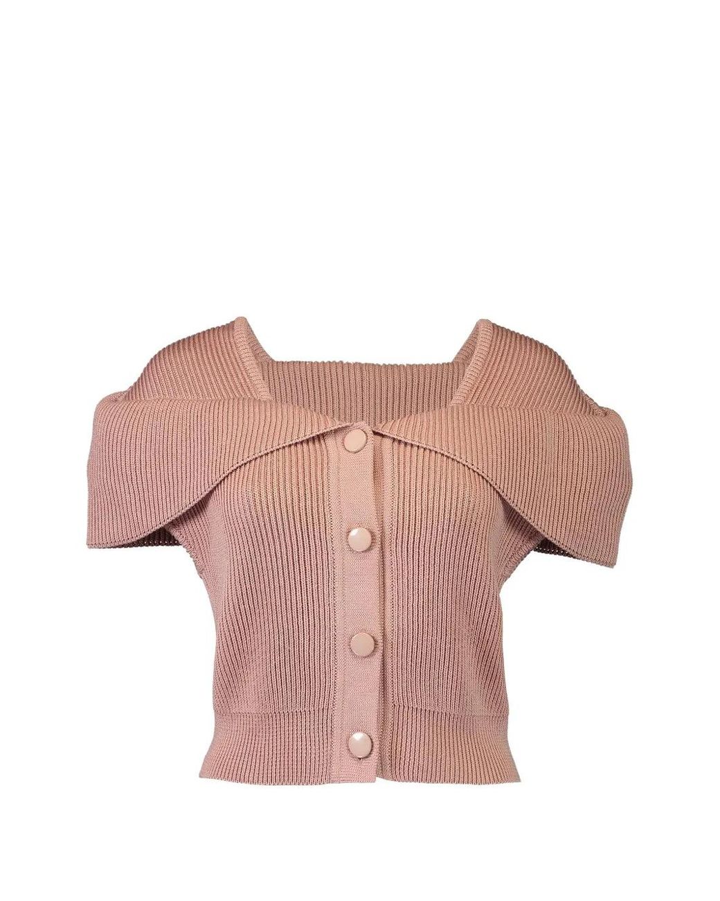 Chloé Pink Foldover-Collar Button-Up Top