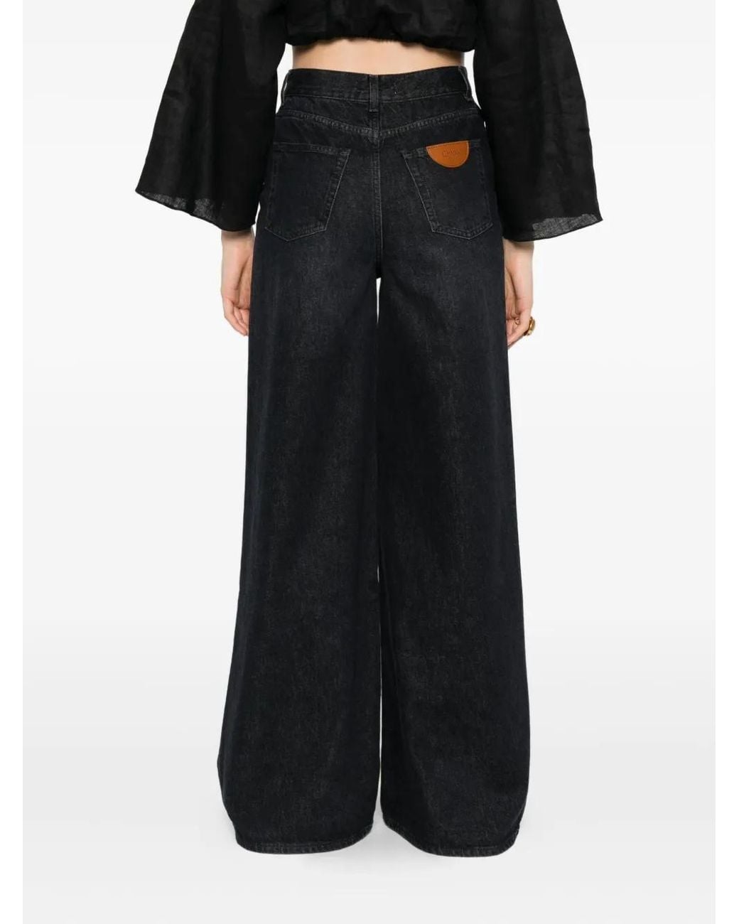 Chloé Blue Buttoned Wide-Leg Jeans