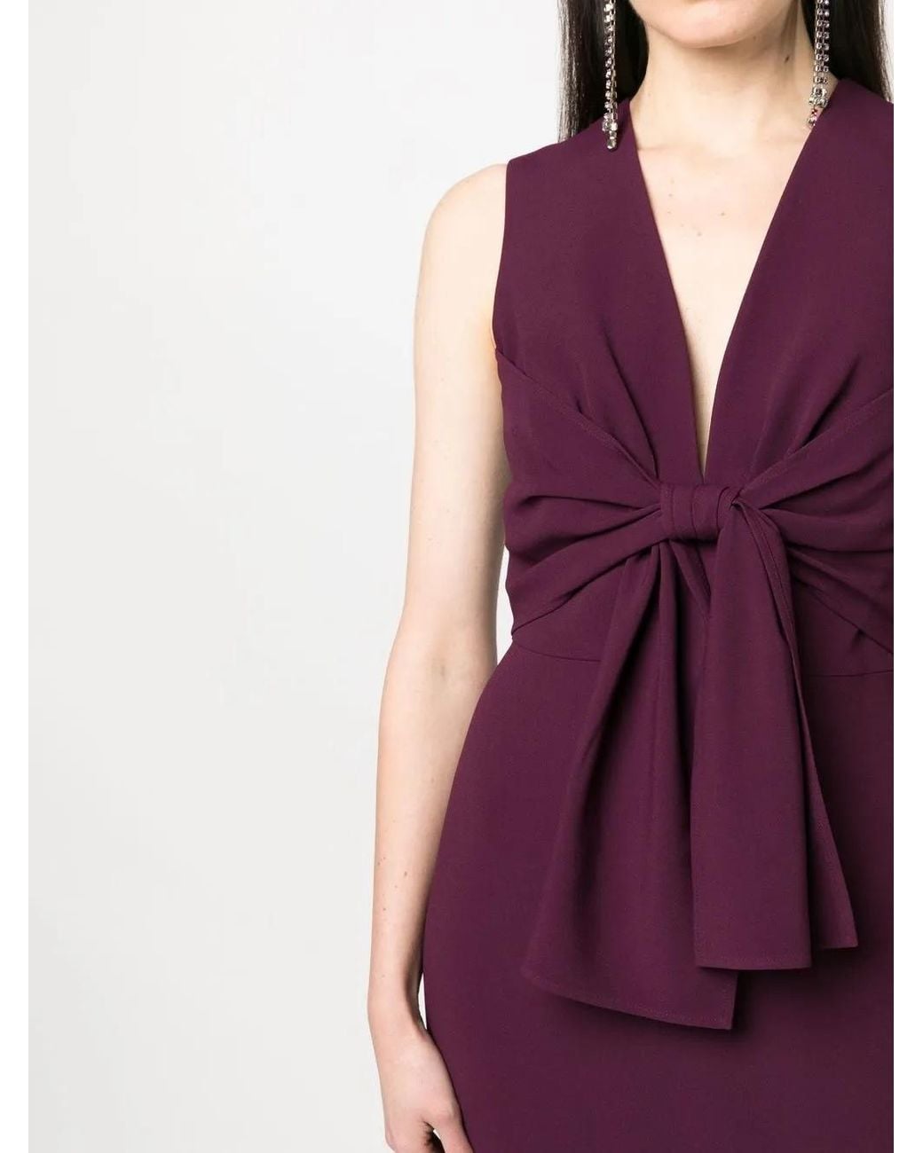 Elie Saab Purple V-Neck Sleeveless Dress
