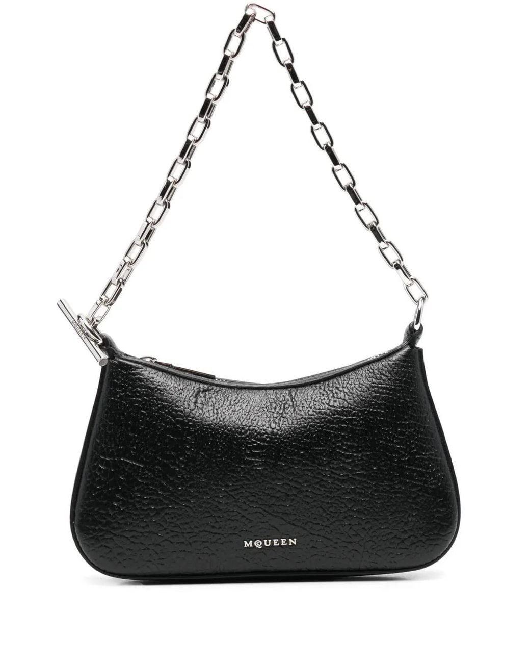 Borsa a mano T-Bar mini in pelle nera di McQueen in Black