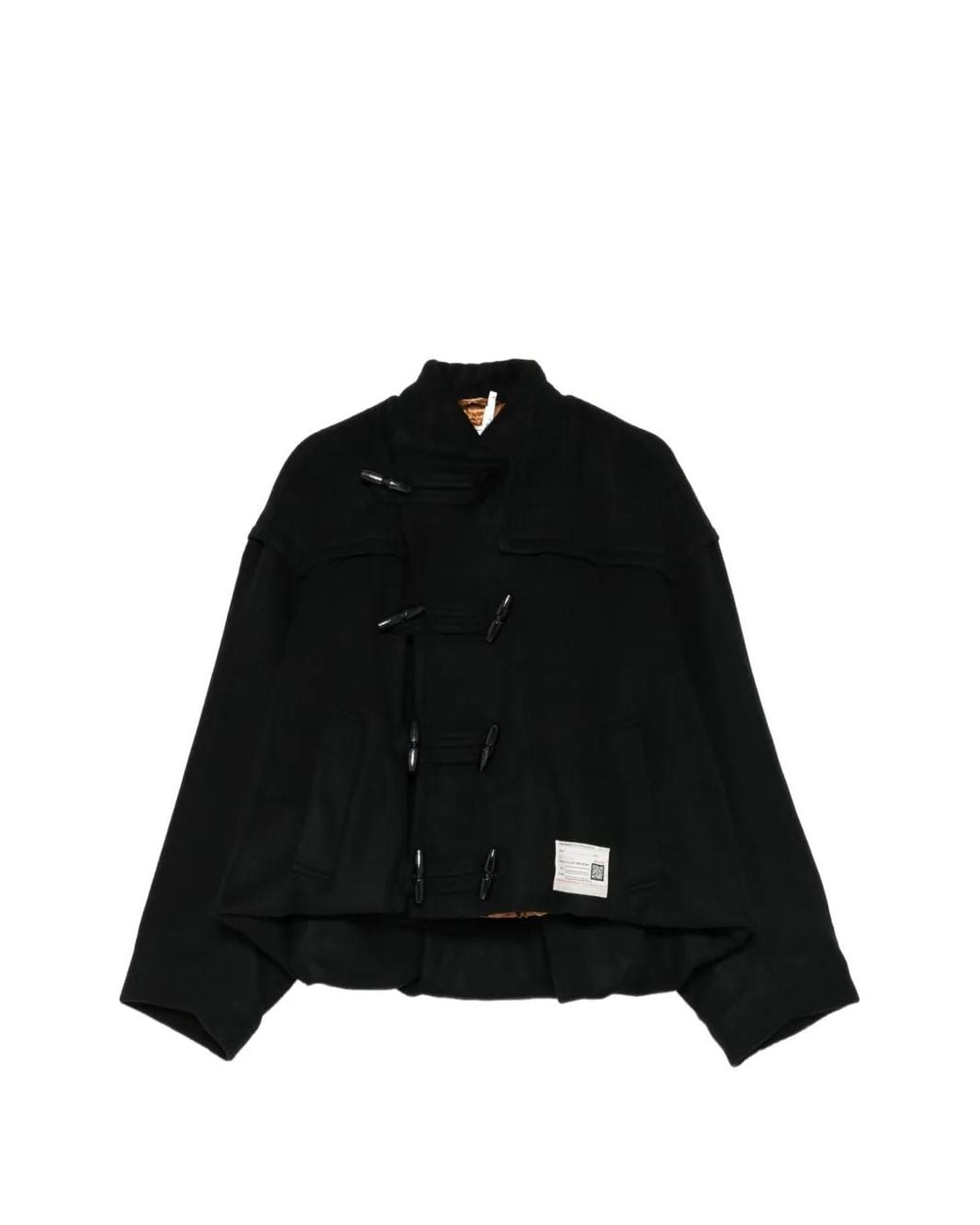 Maison Mihara Yasuhiro Black Roll-Up Hem Duffle Coat