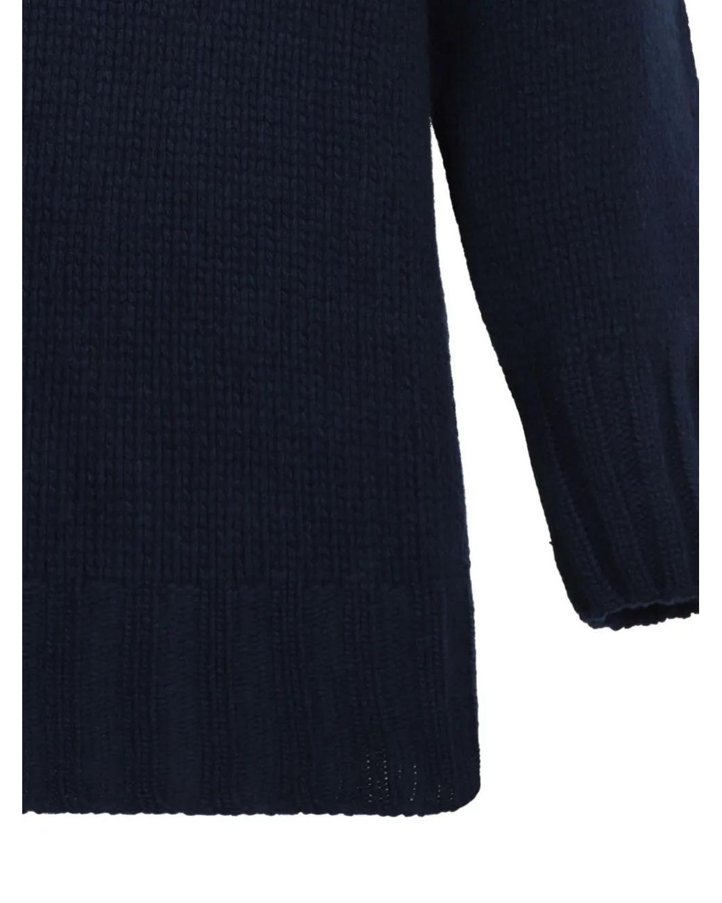 Douuod Blue High-Neck Sweater