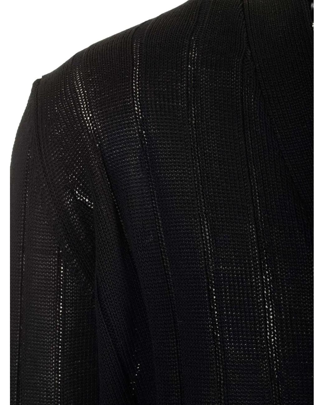 Al Duca D'aosta Black Ribbed-Knit Cotton Cardigan for men