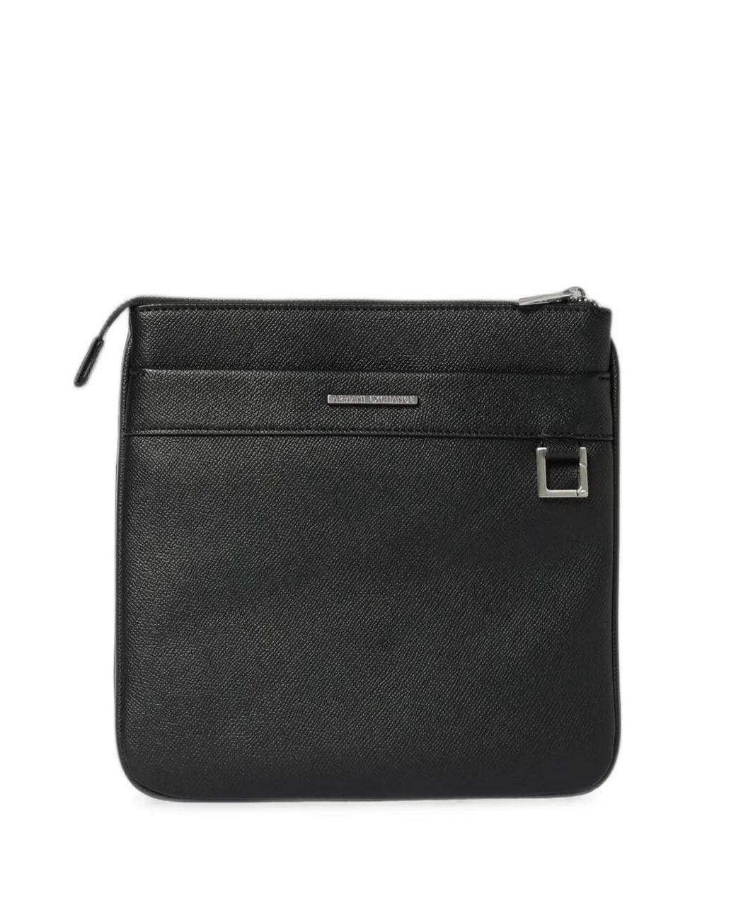 ARMANI EXCHANGE Black Logo-Plaque Shoulder Bag for men
