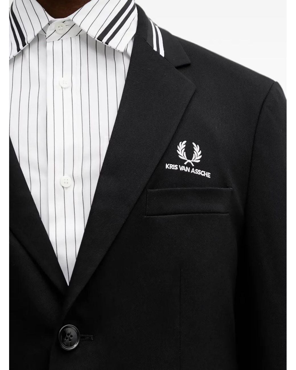 Fred Perry Black Single-Breasted Blazer for men