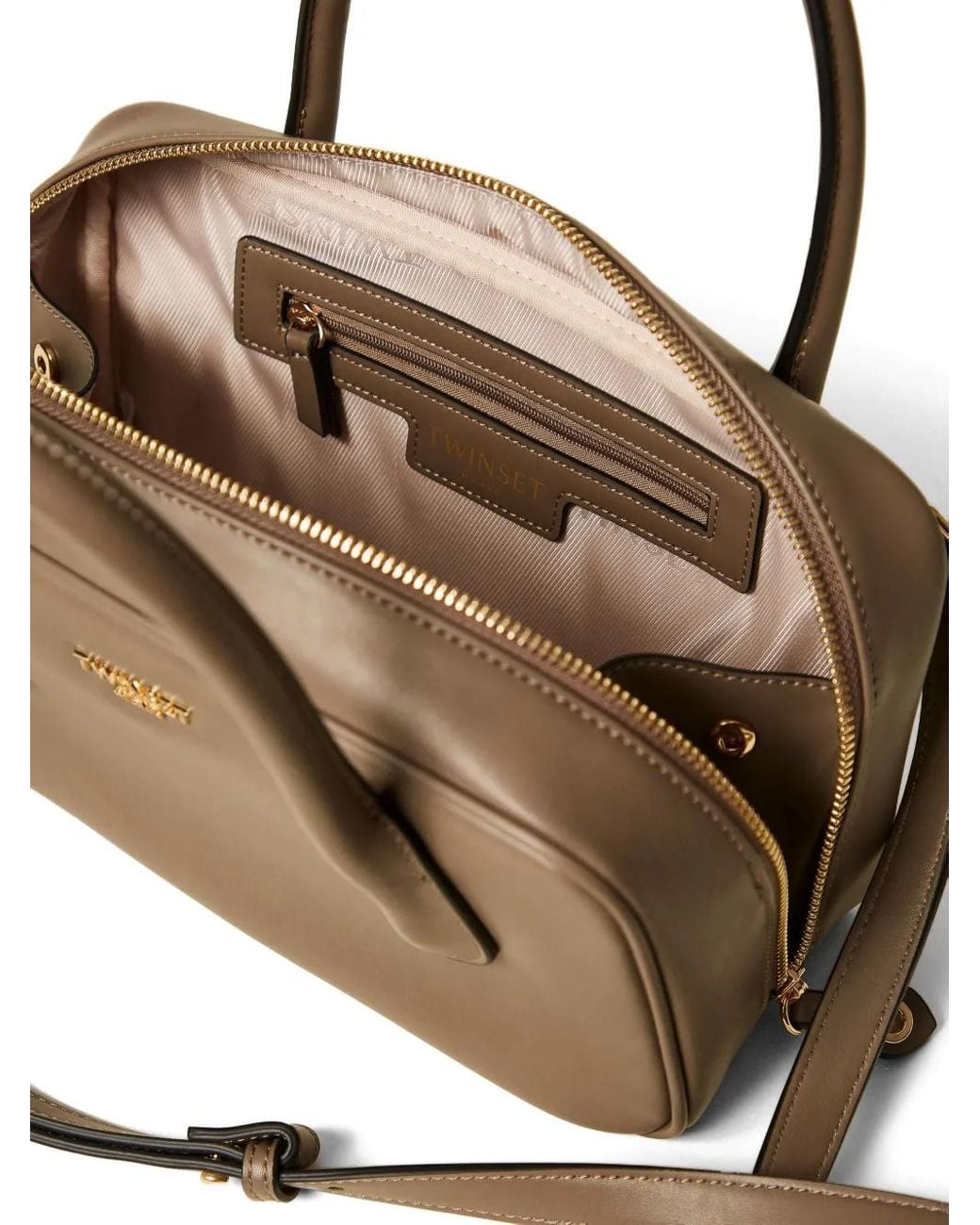 Twinset Shopper Met Ritssluiting En Handvat in het Metallic