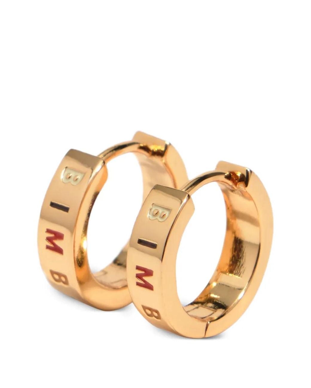 Bimba Y Lola Metallic Small And Multicolored Logo Hoop Earrings
