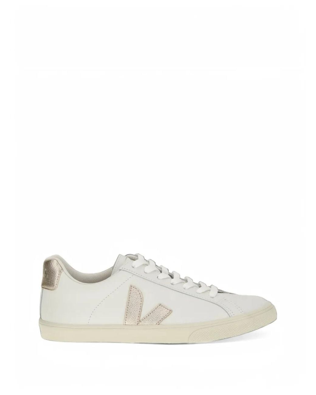Veja White Esplar Leather Platine Sneakers