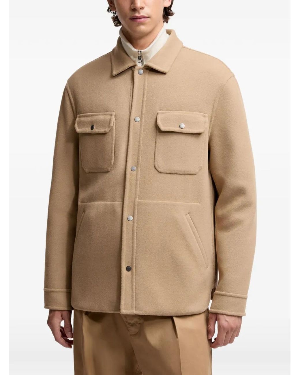 Moncler Natural Tagnit Reversible Wool Shirt Jacket for men