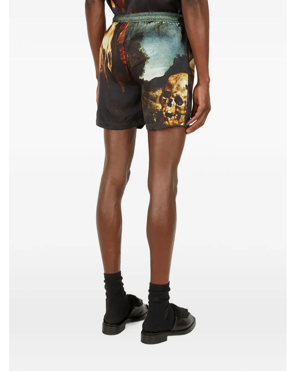 Death Cigarettes Shorts Met Knoopsluiting in het Black voor heren
