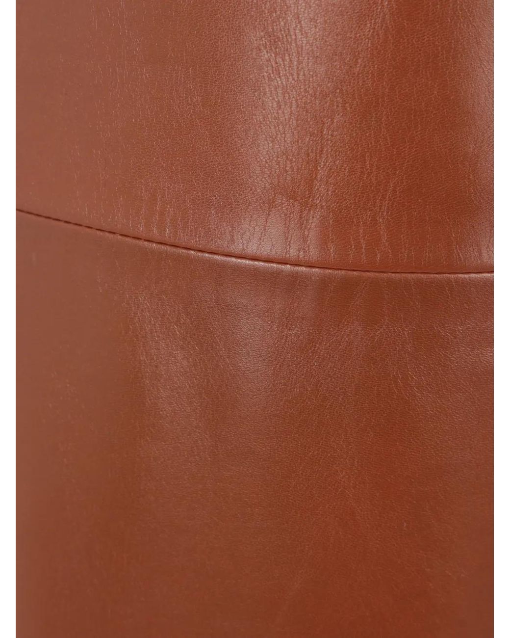 Dusan Brown Elasticated Leather Trousers