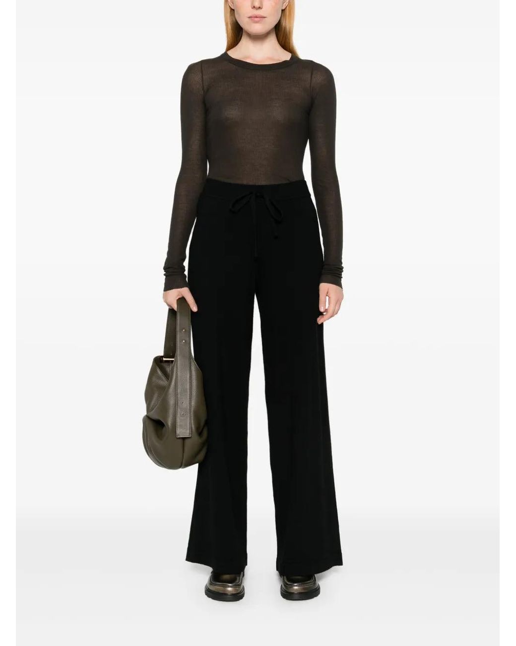 P.A.R.O.S.H. Black Lime Wool Trousers