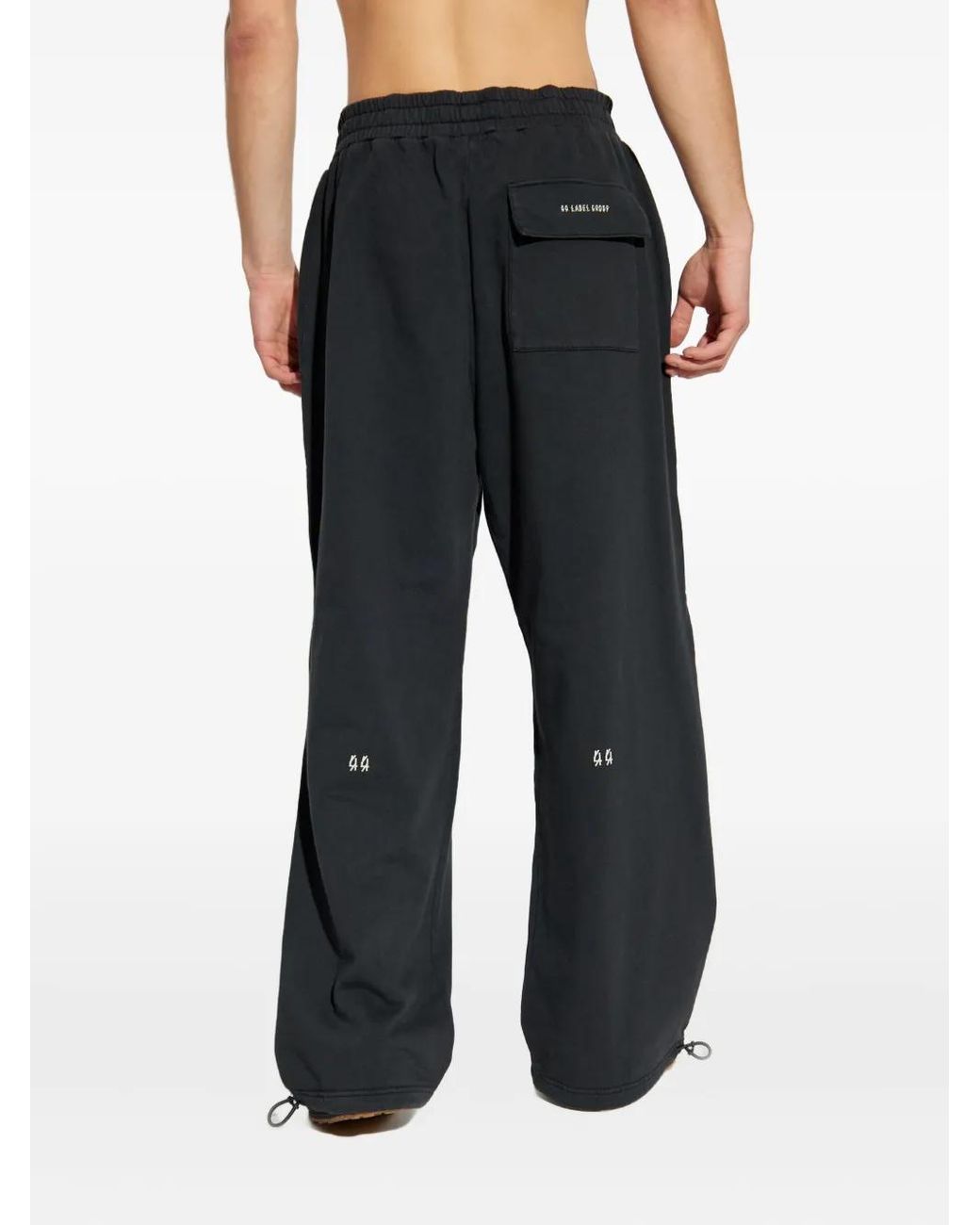 44 Label Group Blue Elasticated Cotton Track Pants for men