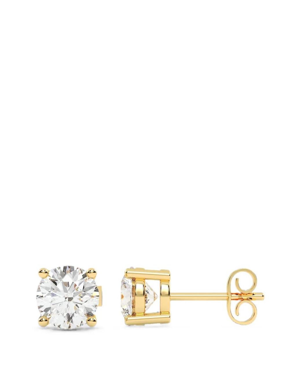 Diamond Essentials Metallic Lab-Grown Diamond Solitaire Earrings