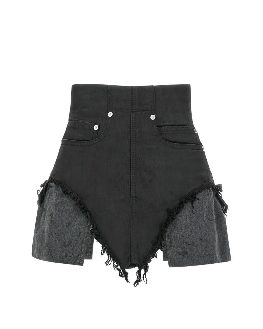 Rick Owens Black Dirt Cutoffs Mini Shorts