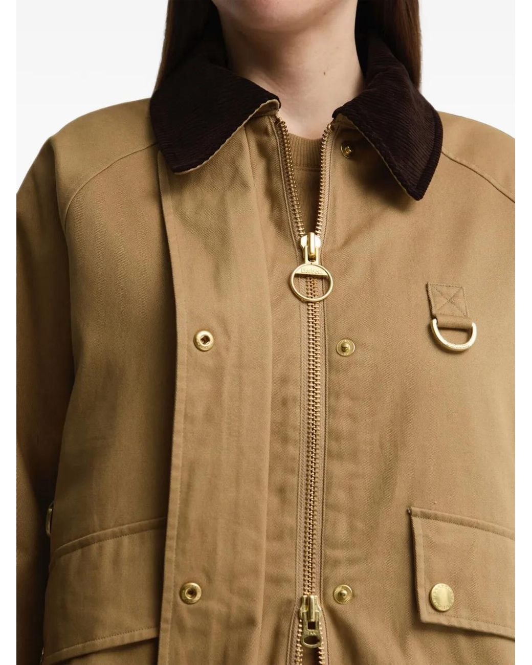 Barbour Natural Daphne Corduroy-Collar Jacket