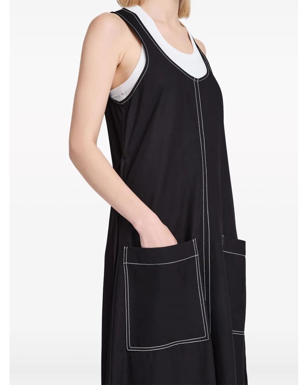 Proenza Schouler Black Lucy A-Line Midi Dress