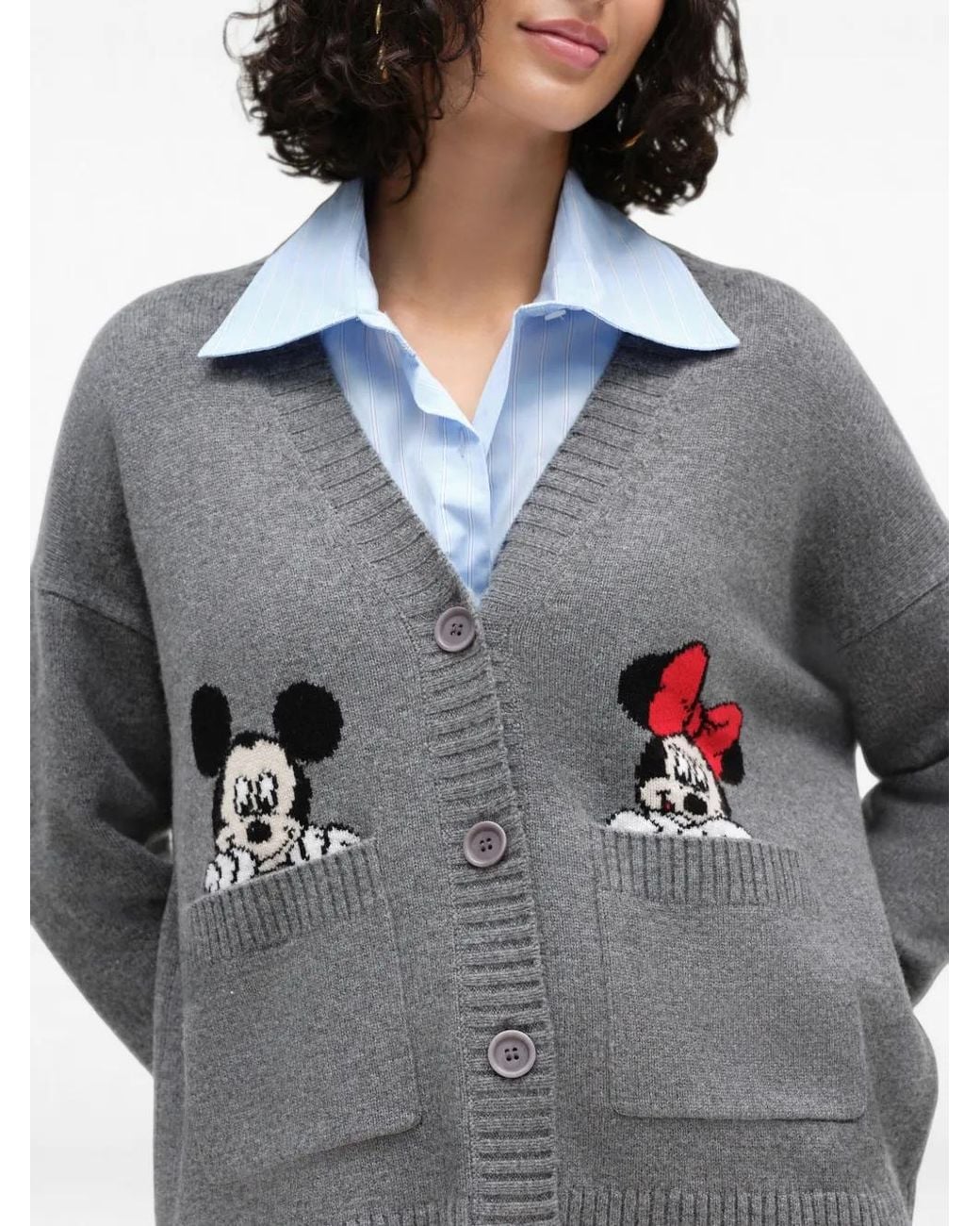 Chinti & Parker Gray X Disney Peek-Pocket Cardigan