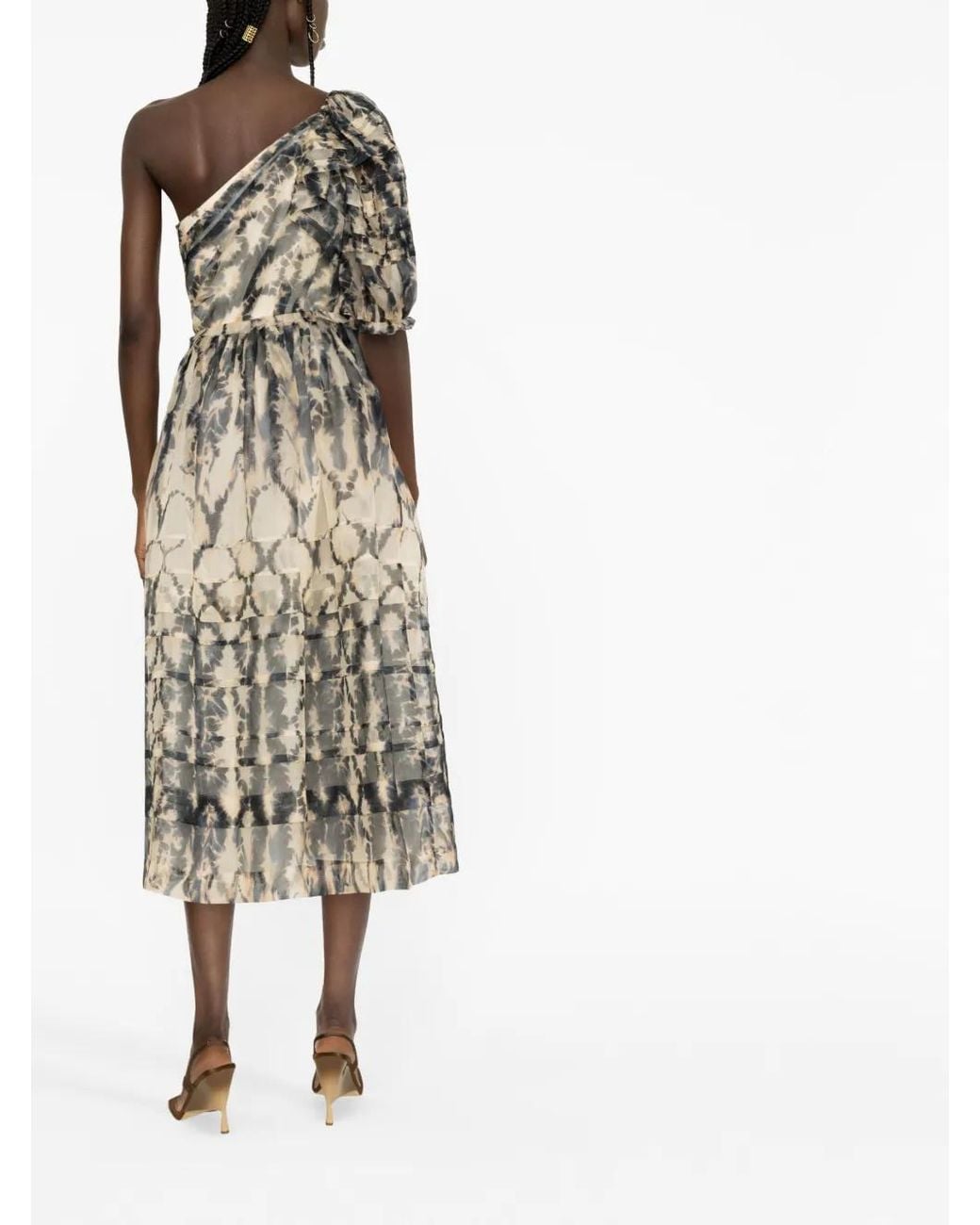 Ulla Johnson Multicolor Artemis One-Shoulder Midi Dress
