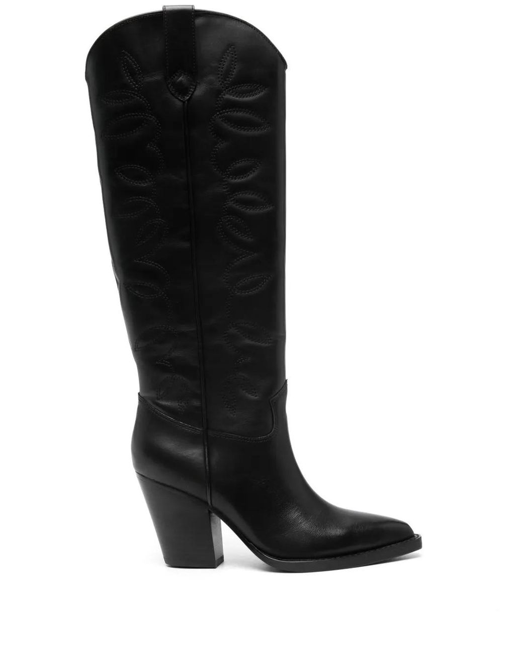 Ash Black Leather Texan Boots