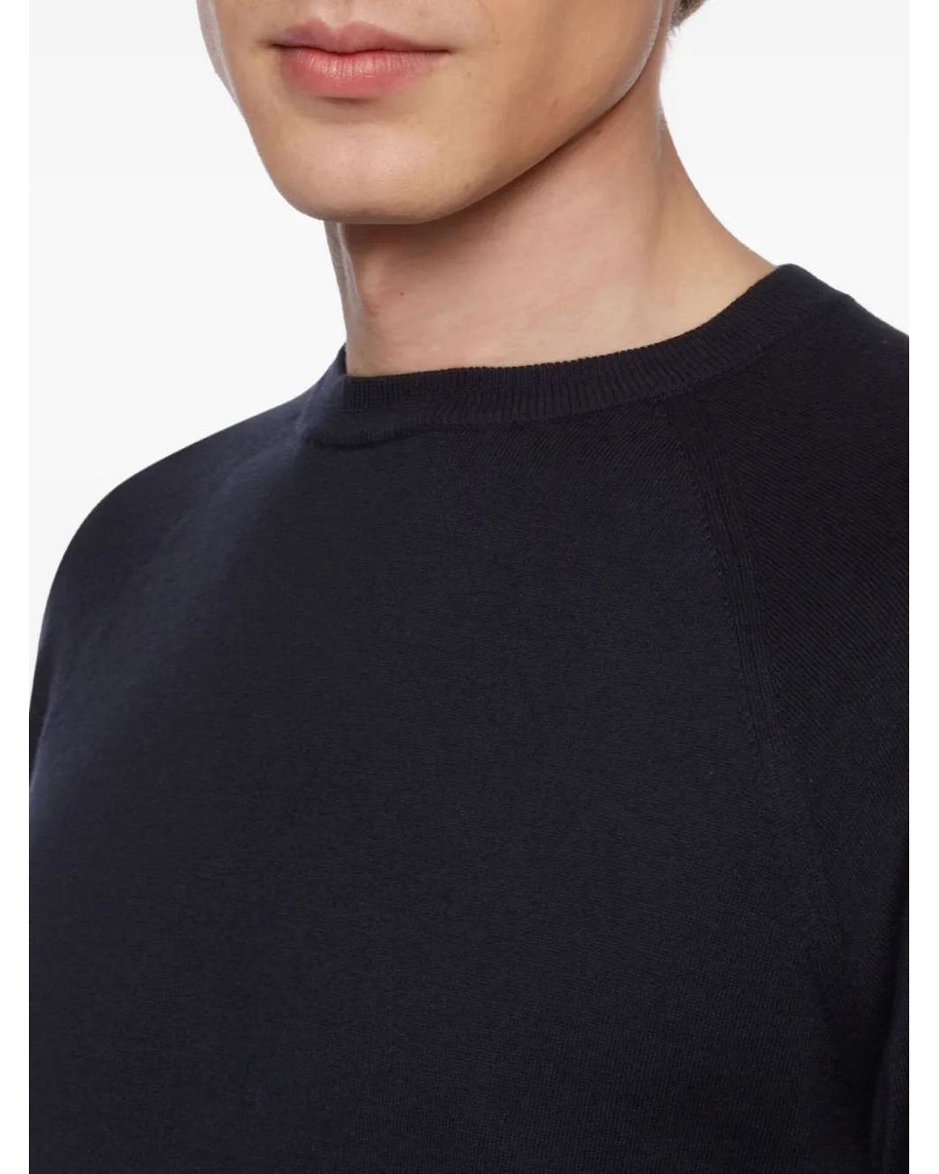 Brooks Brothers Blue Ribbed-Trims Sweater for men