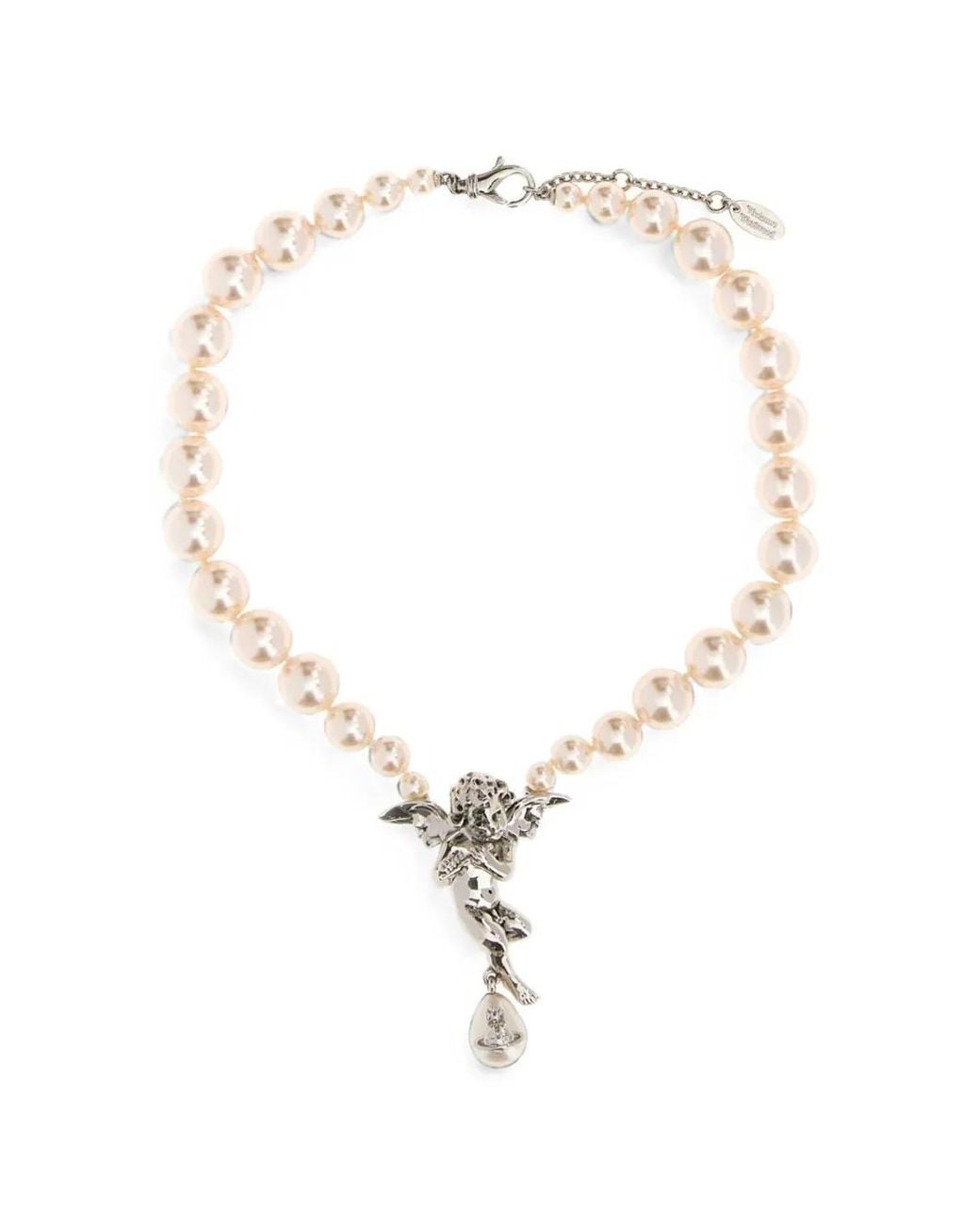 Vivienne Westwood White Putti Pearl Necklace