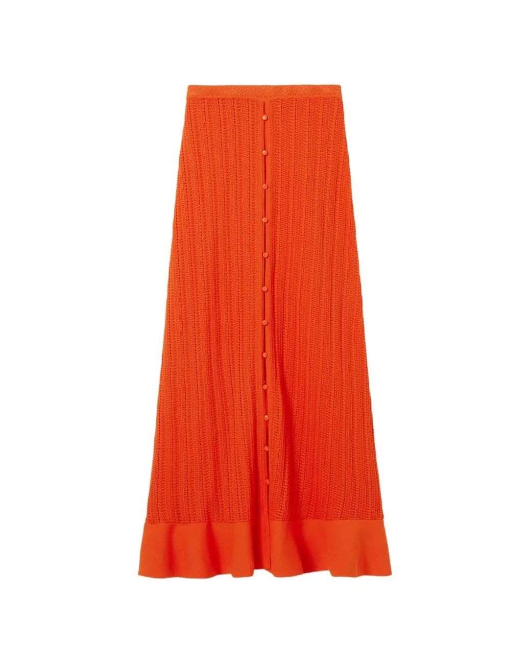 Claudie Pierlot Red Long Crochet Skirt