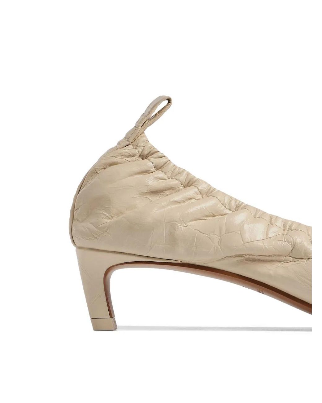 12 STOREEZ Natural 40Mm Crinkled-Leather Pumps