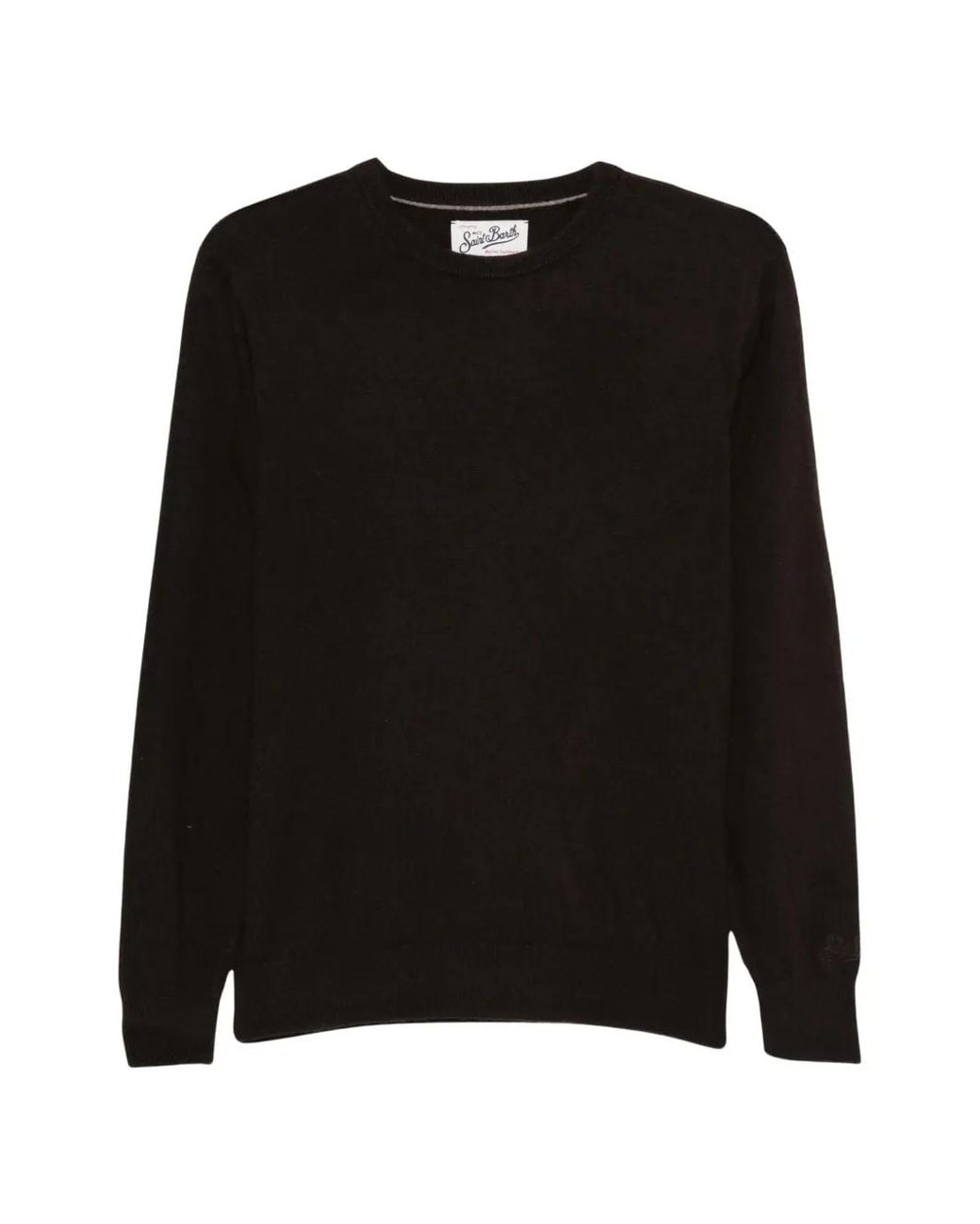 Mc2 Saint Barth Black Crew-Neck Long-Sleeve Sweater for men