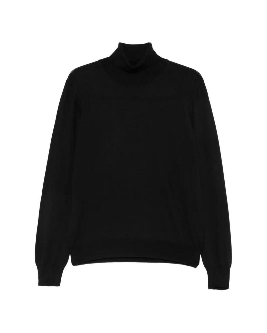 hindustrie Black Roll-Neck Wool Sweater for men