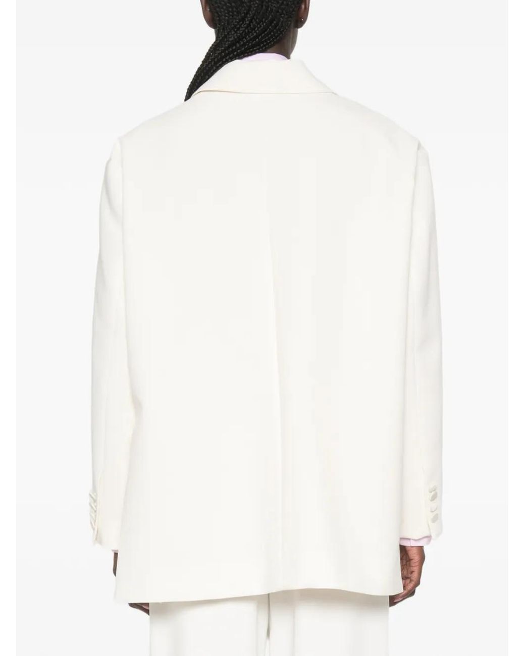 ViCOLO White Blazer À Revers Crantés