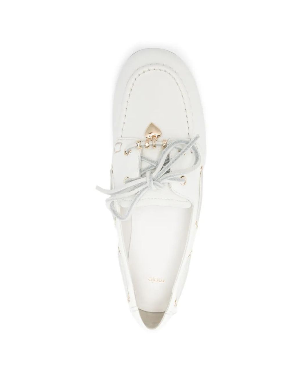 Maje White Leather Boat Shoes