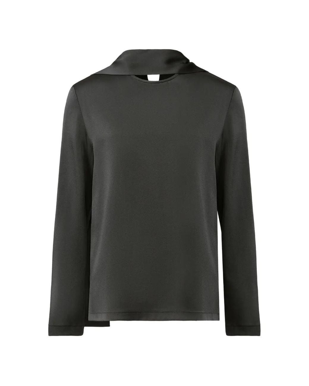 Fabiana Filippi Black Embellished Scarf-Detail Top