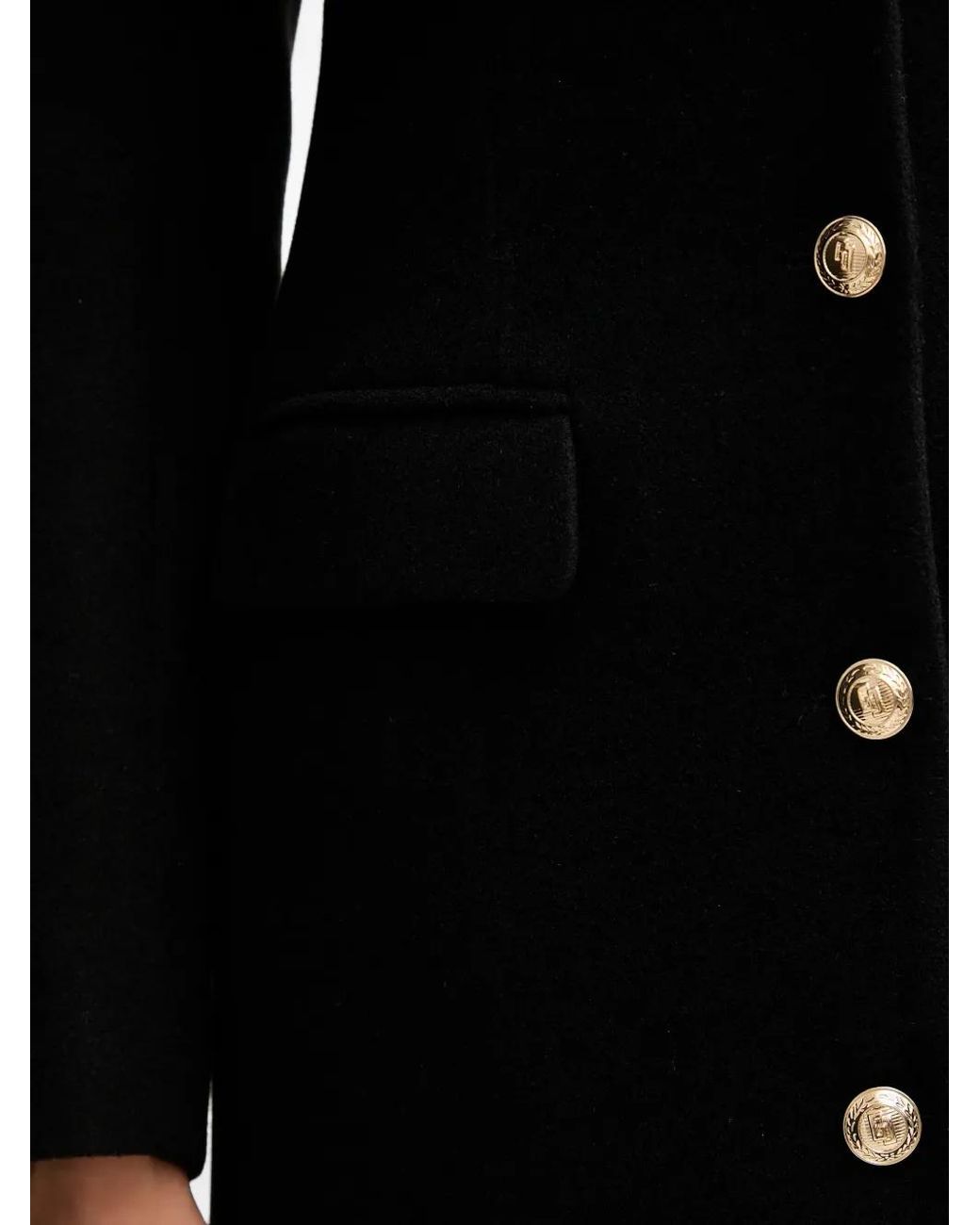 GAUDI Black Faux Fur Single-Breasted Coat