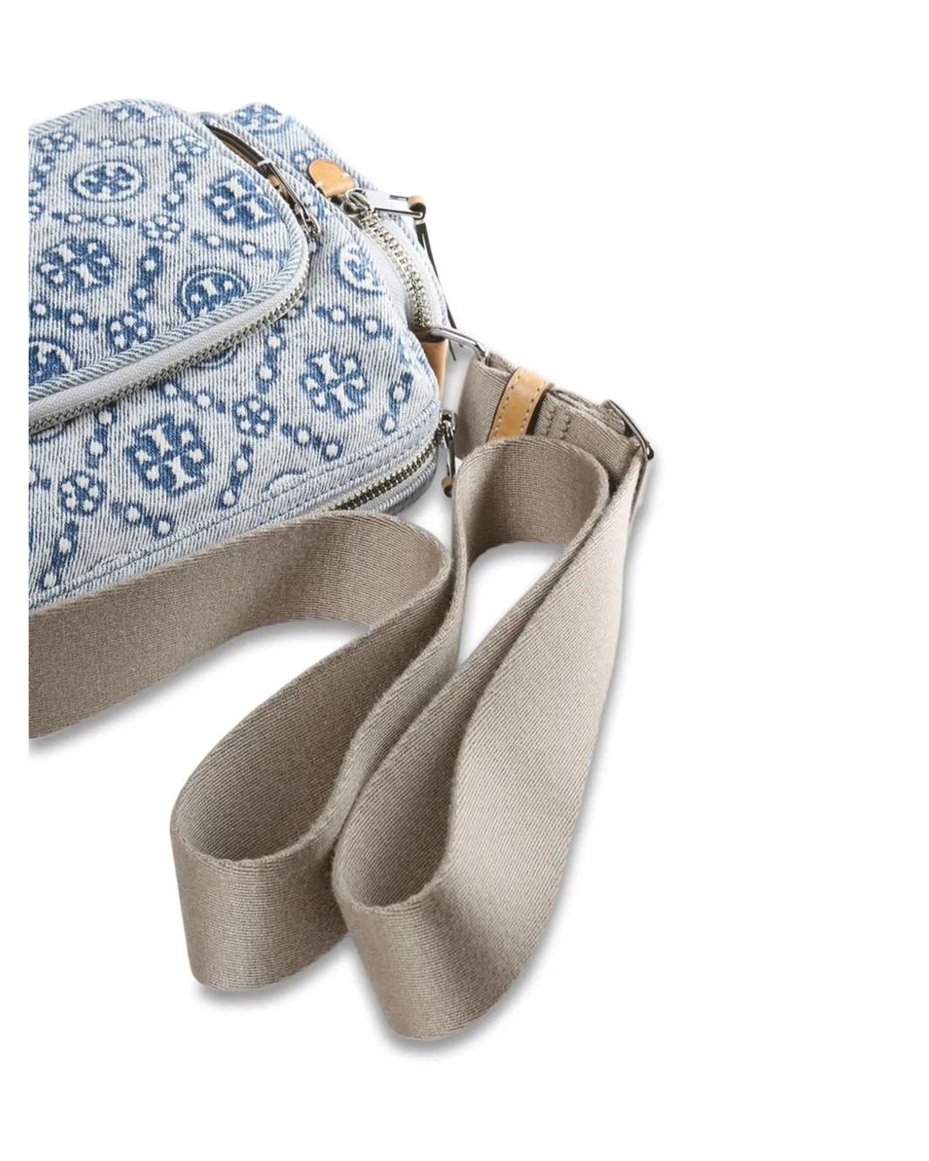 Tory Burch Gray T Monogram Zip-Fastening Cross Body Bag