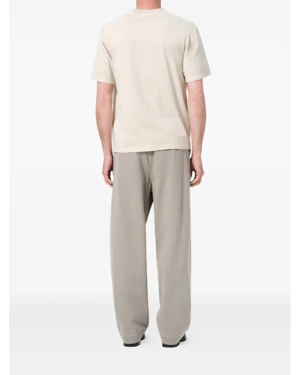 Agolde White Pantalon Droit Slater En Coton À Plis for men