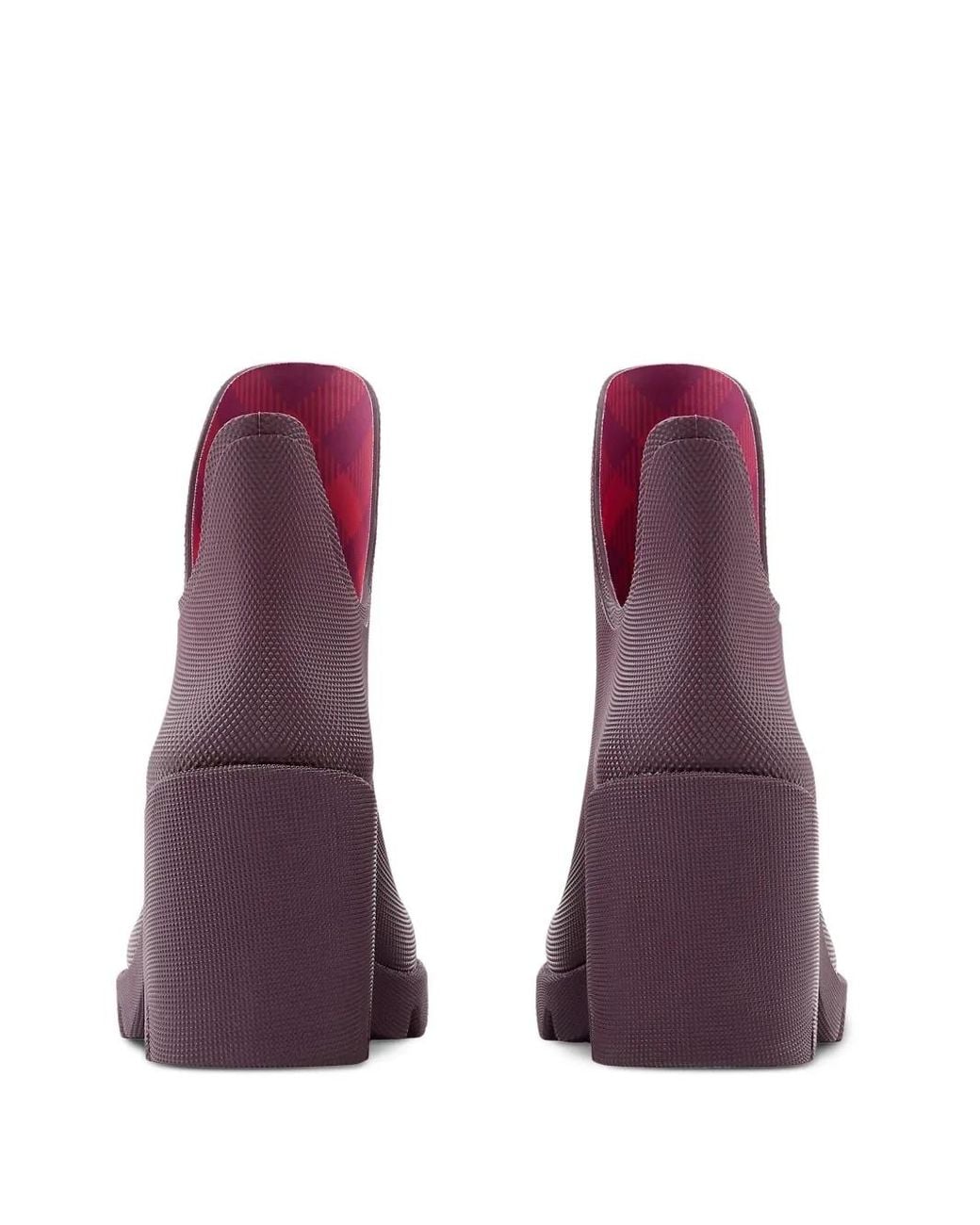 Burberry Purple 70Mm Round-Toe Slip-On Boots