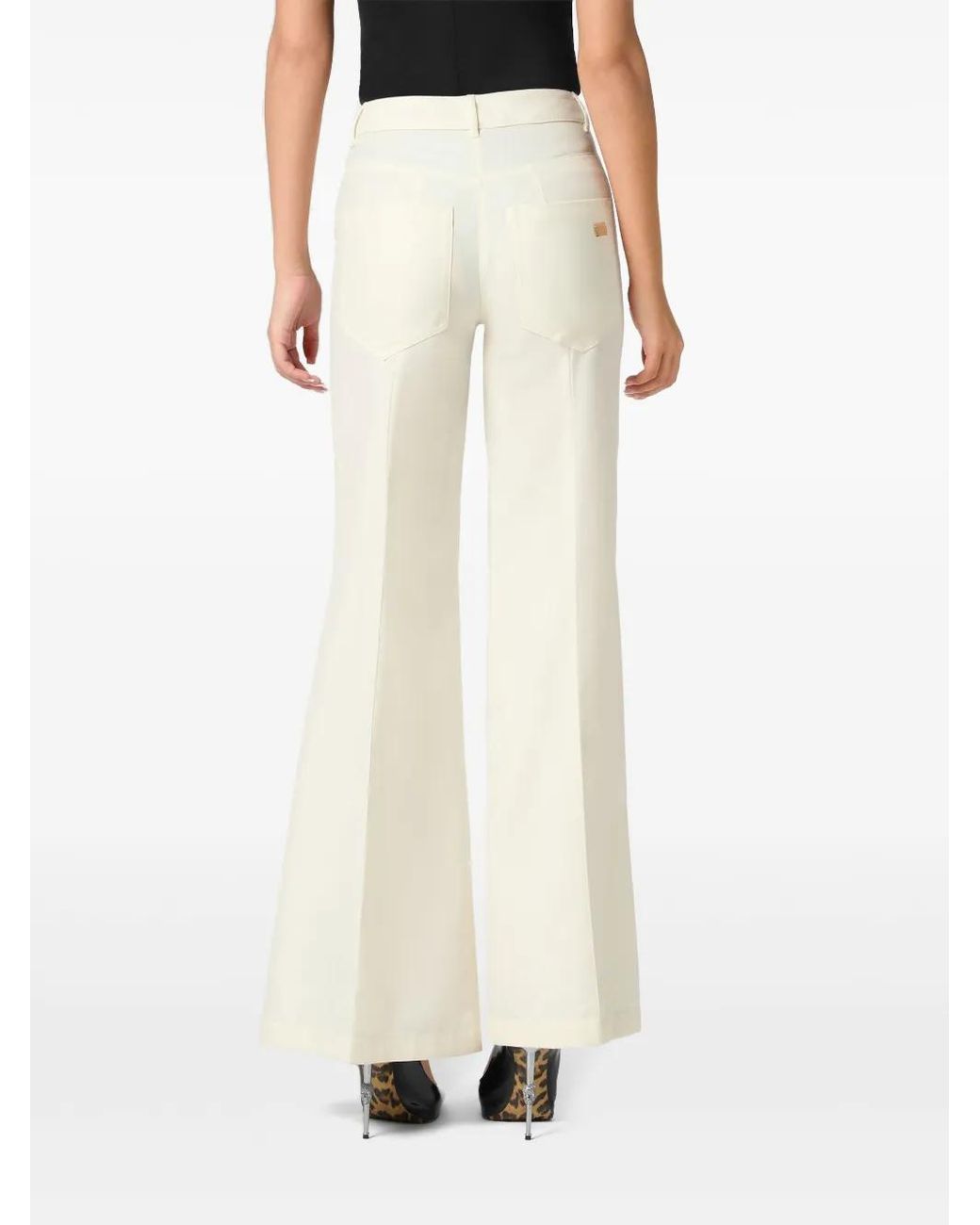 Philipp Plein White Low-Rise Trousers