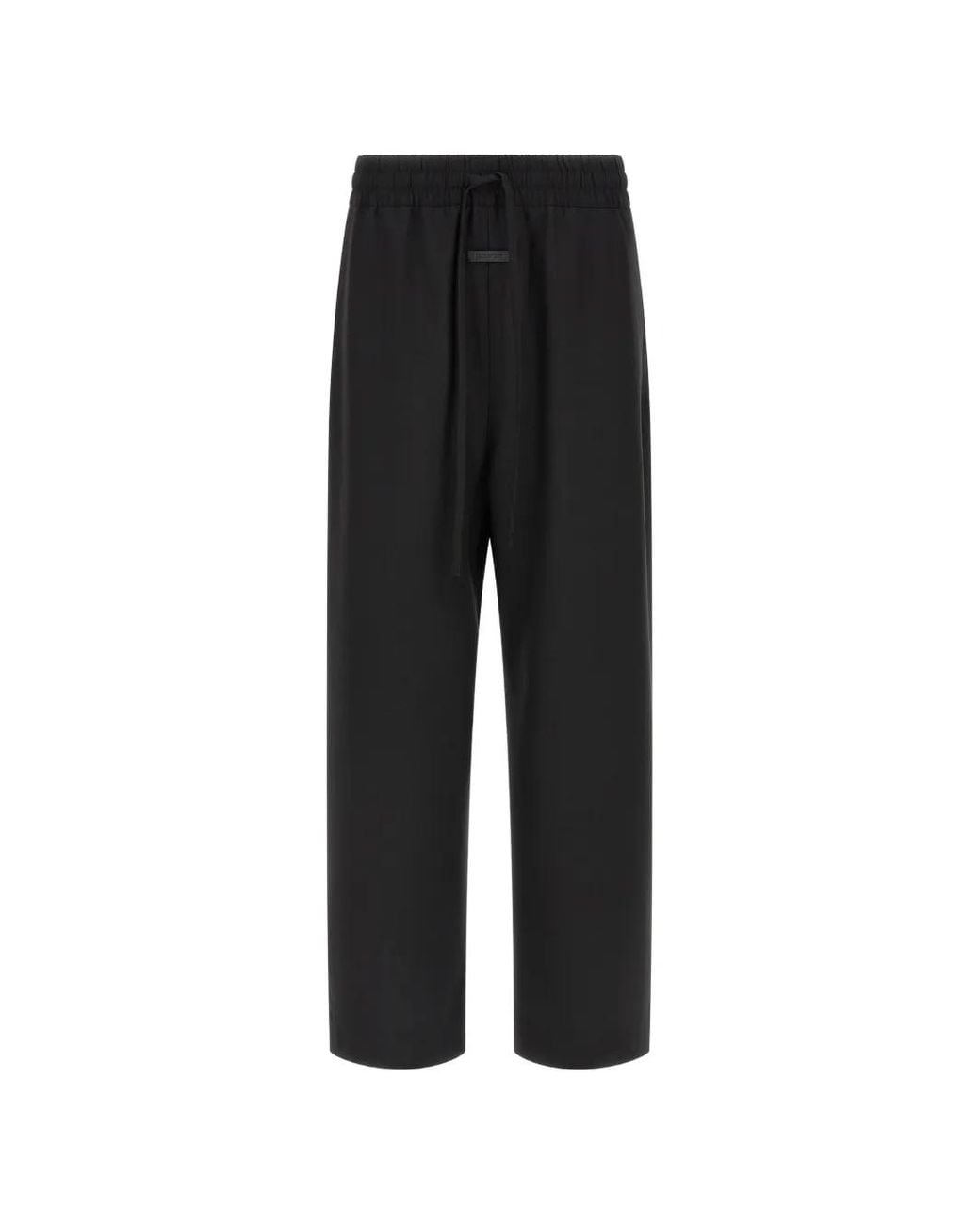 Fear Of God Black Wool Ripstop Wide Leg Drawstring Trousers for men