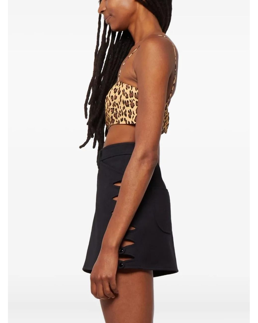 Adam Lippes Natural Leopard-Print Bandeau Top