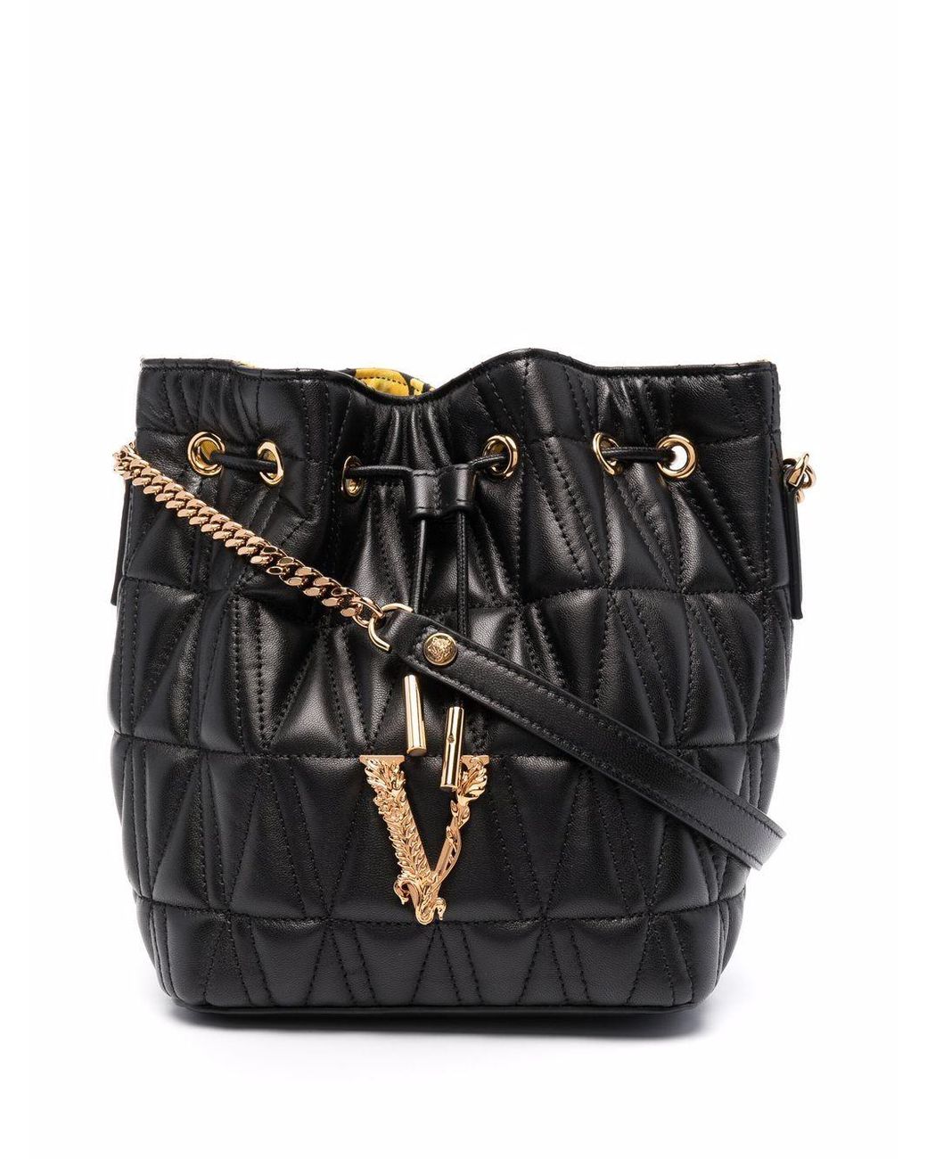 Versace Versus Quilted Leather Crossbody Bag in Black - Lyst