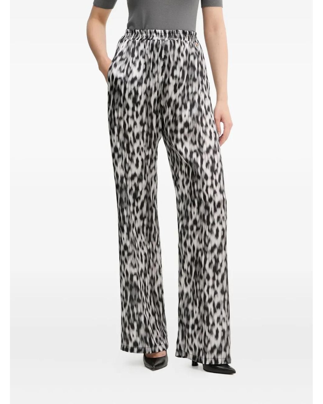 Silvian Heach Black Animal-Print Trousers