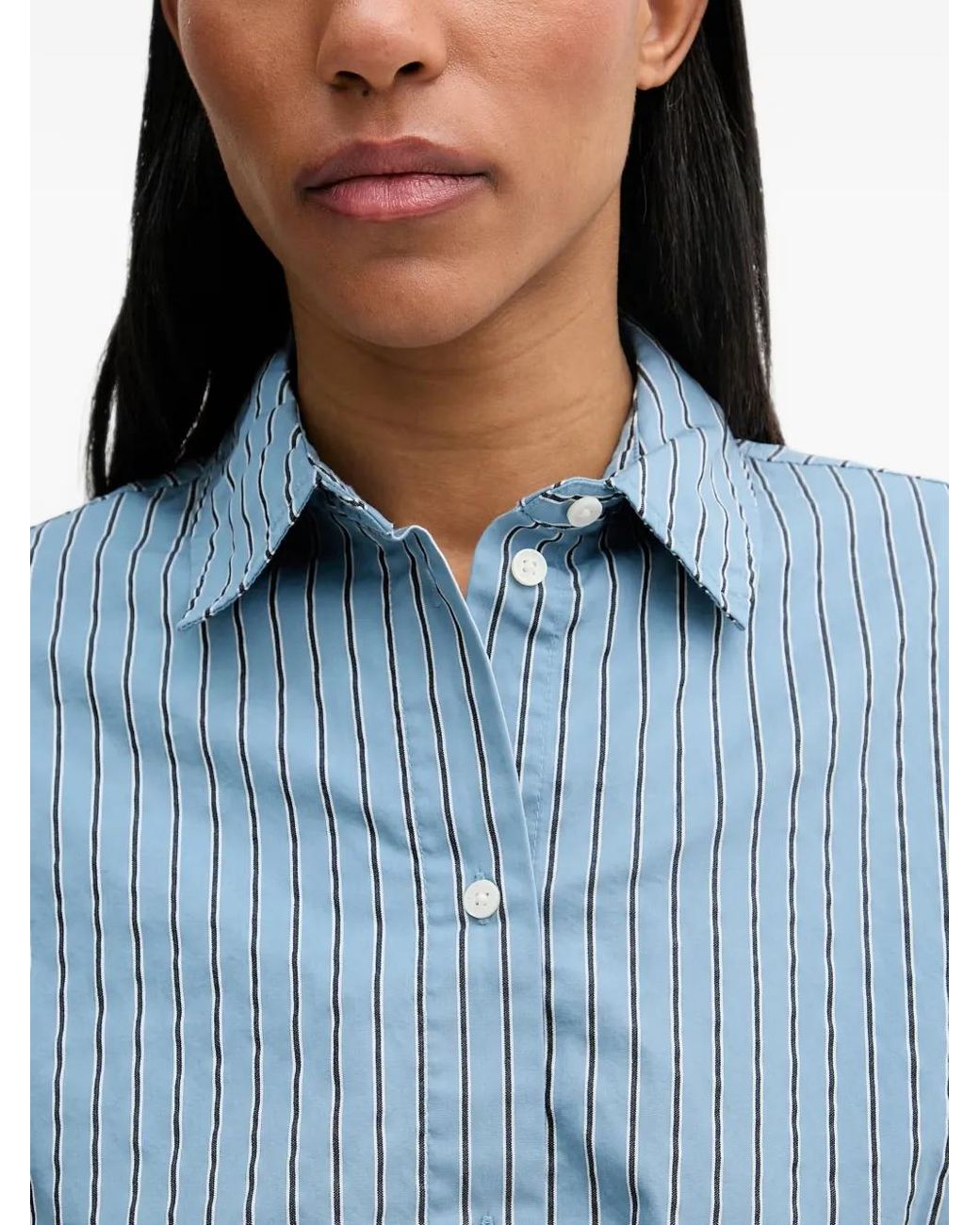 Marc O' Polo Blue Chemise Rayée À Lien De Resserrage