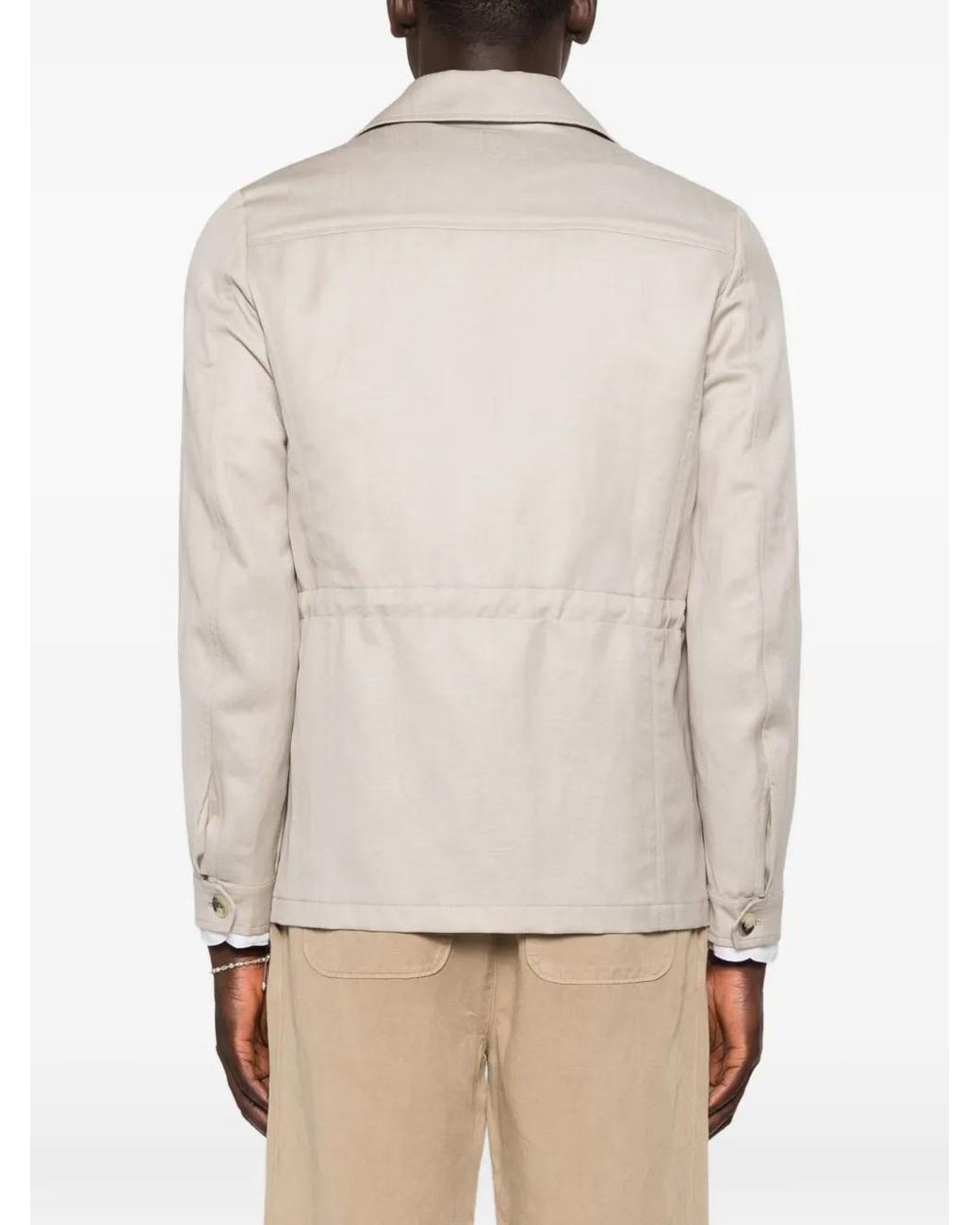 Canali White Four-Pocket Button-Up Jacket for men